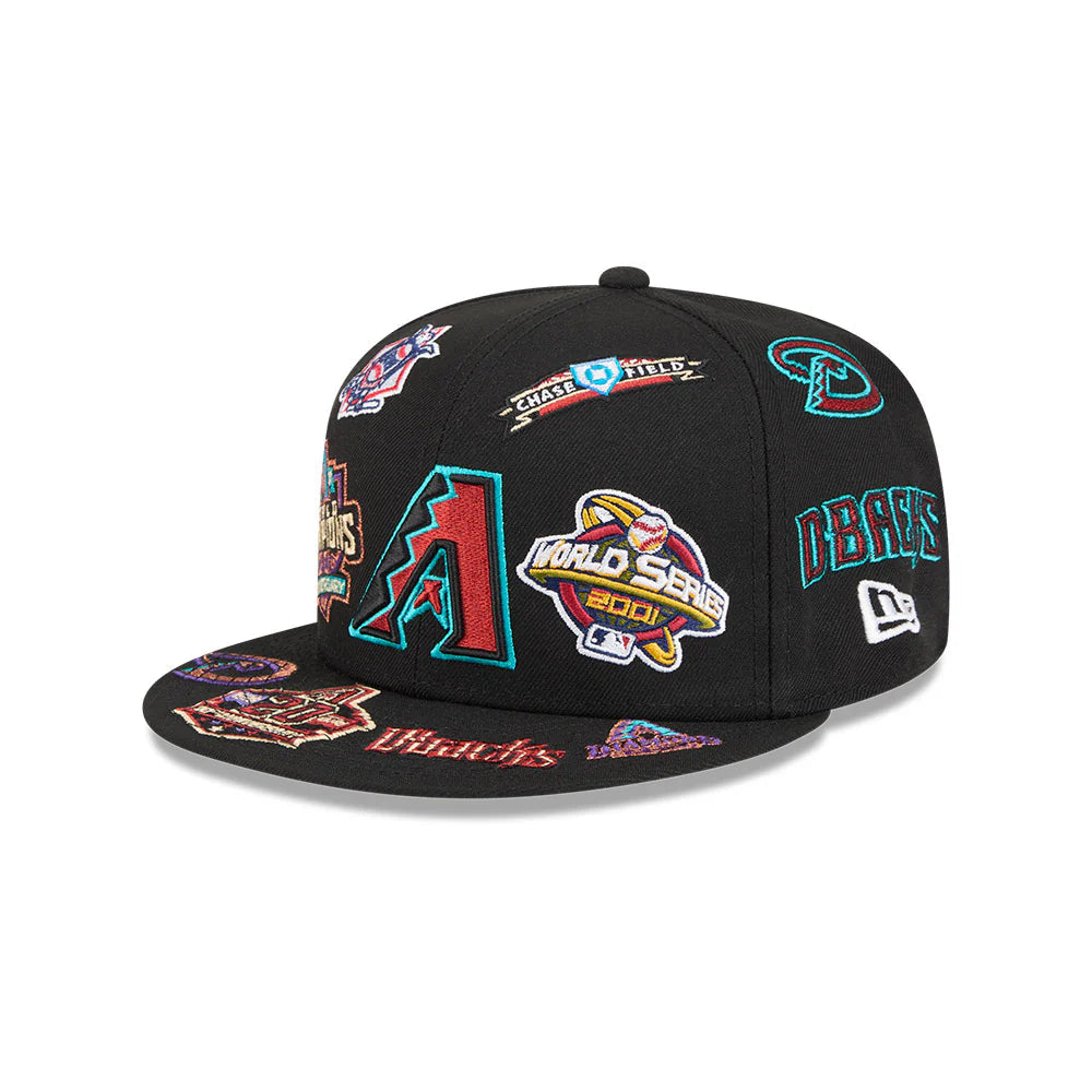 Arizona Diamondbacks All Over Patch 59Fifty Fitted MLB Vintage Snapback Baseball Cap Adjustable Streetwear Hat