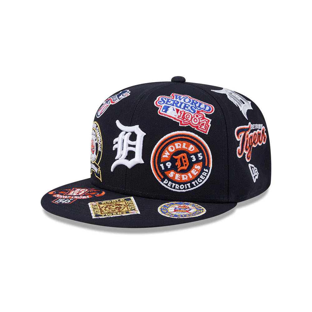 Detroit Tigers All Over Patch 59Fifty MLB Vintage Snapback Baseball Cap Adjustable Streetwear Hat