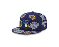 Milwaukee Brewers All Over Patch 59Fifty Fitted MLB Vintage Snapback Baseball Cap Adjustable Streetwear Hat