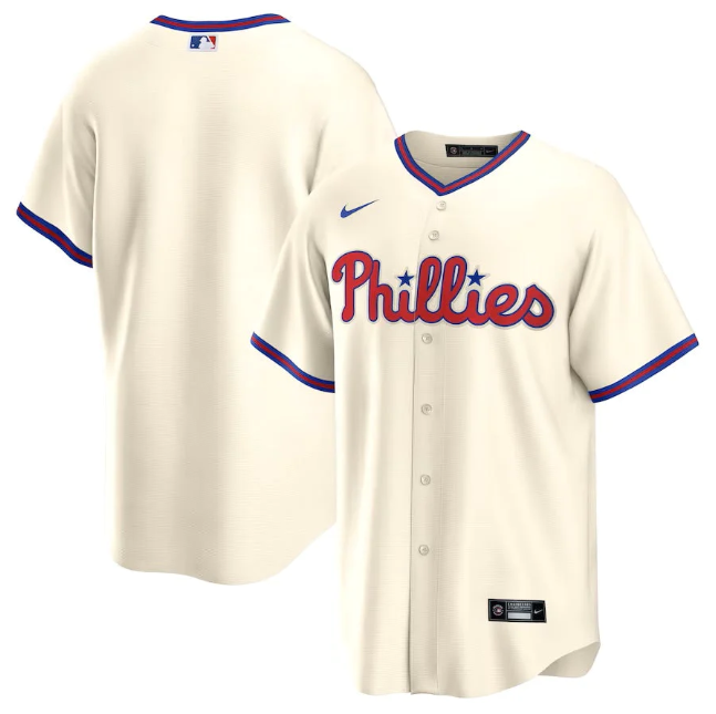 Philadelphia Phillies Replica Cream Jersey MLB Vintage Snapback Baseball Cap Adjustable Streetwear Hat